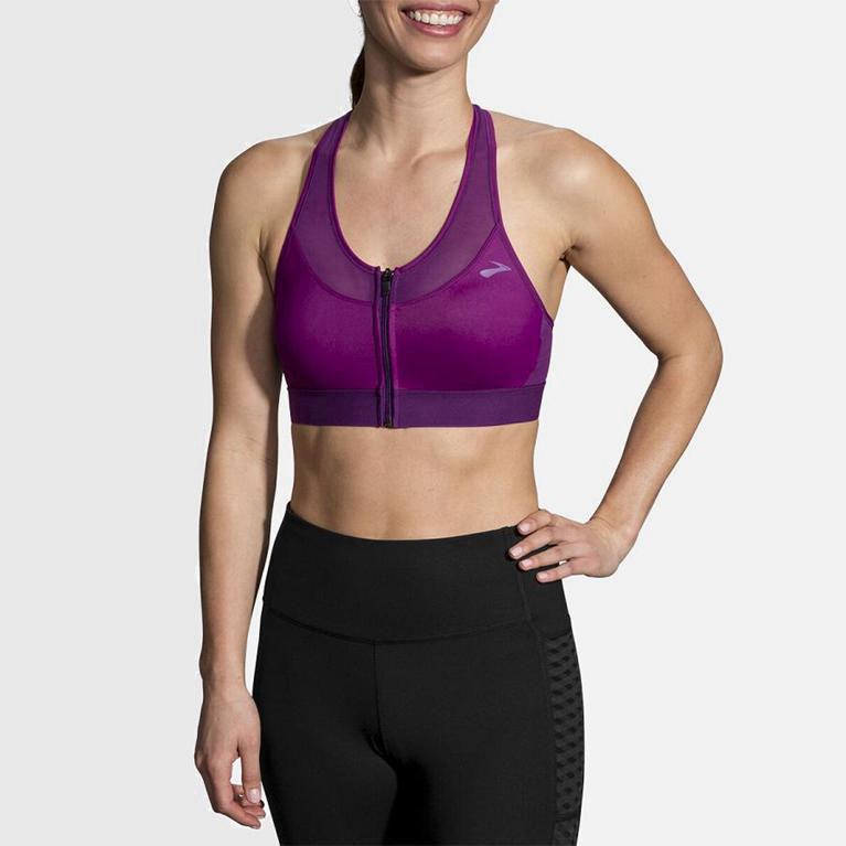 Brooks Fastforward Zip Sport Beha voor Dames Paars (RCNFZ-9278)